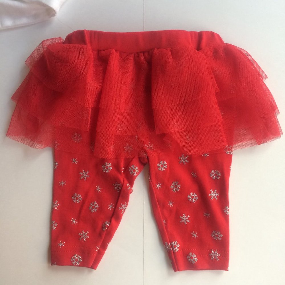 New Christmas Outfit Sleeper Lot 0-3 Reindeer Fleece Pajamas Shirt Pants Tutu - Picture 7 of 11